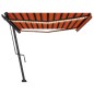 vidaXL Toldo automático LED sensor de viento naranja marrón 500x300 cm vidaXL Toldo automático LED sensor de viento naranja marrón 500x300 cm