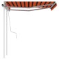 vidaXL Toldo manual retráctil con postes naranja y marrón 3x2,5 m vidaXL Toldo manual retráctil con postes naranja y marrón 3x2,5 m