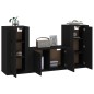 vidaXL Set de muebles para TV 3 piezas madera contrachapada negro vidaXL Set de muebles para TV 3 piezas madera contrachapada negro