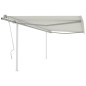 vidaXL Toldo manual retráctil con postes color crema 4x3 m vidaXL Toldo manual retráctil con postes color crema 4x3 m