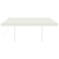 vidaXL Toldo manual retráctil con postes color crema 4x3 m vidaXL Toldo manual retráctil con postes color crema 4x3 m