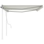 vidaXL Toldo manual retráctil con postes color crema 4x3 m vidaXL Toldo manual retráctil con postes color crema 4x3 m
