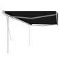 vidaXL Toldo manual retráctil con postes gris antracita 5x3,5 m