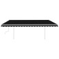 vidaXL Toldo manual retráctil con postes gris antracita 5x3,5 m