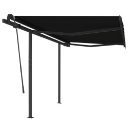 vidaXL Toldo retráctil automático con postes gris antracita 3,5x2,5 m