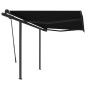 vidaXL Toldo retráctil automático con postes gris antracita 3,5x2,5 m vidaXL Toldo retráctil automático con postes gris antracita 3,5x2,5 m