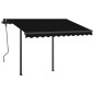 vidaXL Toldo retráctil automático con postes gris antracita 3,5x2,5 m vidaXL Toldo retráctil automático con postes gris antracita 3,5x2,5 m