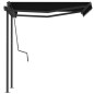 vidaXL Toldo retráctil automático con postes gris antracita 3,5x2,5 m vidaXL Toldo retráctil automático con postes gris antracita 3,5x2,5 m