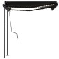 vidaXL Toldo automático LED sensor de viento gris antracita 3,5x2,5 m vidaXL Toldo automático LED sensor de viento gris antracita 3,5x2,5 m