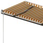 vidaXL Toldo automático retráctil con postes amarillo y blanco 4x3 m vidaXL Toldo automático retráctil con postes amarillo y blanco 4x3 m