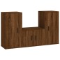 vidaXL Set de muebles para TV 3 pzas madera contrachapada roble marrón vidaXL Set de muebles para TV 3 pzas madera contrachapada roble marrón