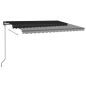 vidaXL Toldo automático con LED sensor de viento gris antracita 4,5x3m vidaXL Toldo automático con LED sensor de viento gris antracita 4,5x3m