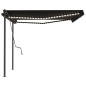 vidaXL Toldo automático con LED sensor de viento gris antracita 4,5x3m vidaXL Toldo automático con LED sensor de viento gris antracita 4,5x3m