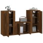 vidaXL Set de muebles para TV 3 pzas madera contrachapada roble marrón vidaXL Set de muebles para TV 3 pzas madera contrachapada roble marrón