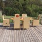 vidaXL Juego de comedor de jardín 7 piezas ratán sintético beige