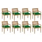 vidaXL Sillas Batavia 8 unidades madera maciza de teca con cojines vidaXL Sillas Batavia 8 unidades madera maciza de teca con cojines