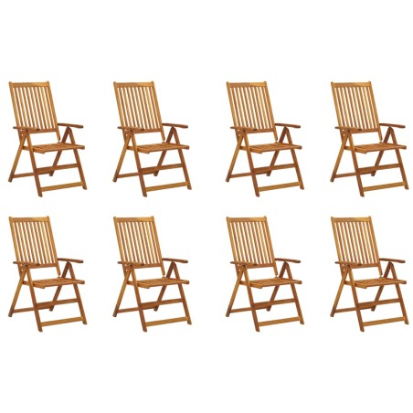 vidaXL Sillas de jardín plegables 8 uds madera macizo de acacia 