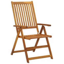 vidaXL Sillas de jardín plegables 8 uds madera macizo de acacia 