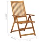vidaXL Sillas de jardín plegables 8 uds madera macizo de acacia 