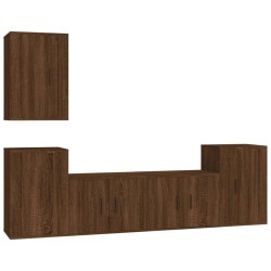 vidaXL Set de muebles para TV 5 pzas madera contrachapada roble marrón