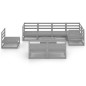 vidaXL Muebles de jardín 9 piezas gris madera de pino maciza