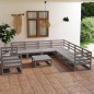vidaXL Muebles de jardín 10 piezas gris madera de pino maciza vidaXL Muebles de jardín 10 piezas gris madera de pino maciza