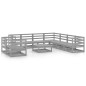 vidaXL Muebles de jardín 10 piezas gris madera de pino maciza vidaXL Muebles de jardín 10 piezas gris madera de pino maciza