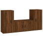 vidaXL Set de muebles para TV 3 pzas madera contrachapada roble marrón vidaXL Set de muebles para TV 3 pzas madera contrachapada roble marrón