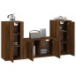 vidaXL Set de muebles para TV 3 pzas madera contrachapada roble marrón vidaXL Set de muebles para TV 3 pzas madera contrachapada roble marrón