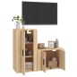 vidaXL Set de muebles para TV 2 pzas madera contrachapada roble sonoma vidaXL Set de muebles para TV 2 pzas madera contrachapada roble sonoma