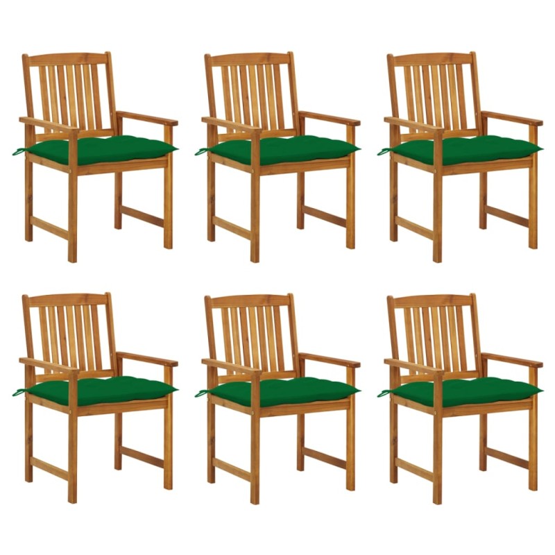 vidaXL Sillas de jardín y cojines 6 unidades madera maciza de acacia vidaXL Sillas de jardín y cojines 6 unidades madera maciza de acacia