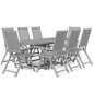 vidaXL Juego de comedor de jardín 9 piezas madera maciza de acacia vidaXL Juego de comedor de jardín 9 piezas madera maciza de acacia