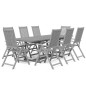 vidaXL Juego de comedor de jardín 9 piezas madera maciza de acacia vidaXL Juego de comedor de jardín 9 piezas madera maciza de acacia