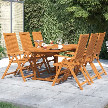 vidaXL Juego de comedor para jardín 7 piezas madera maciza de acacia