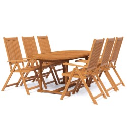vidaXL Juego de comedor para jardín 7 piezas madera maciza de acacia