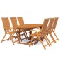 vidaXL Juego de comedor para jardín 7 piezas madera maciza de acacia vidaXL Juego de comedor para jardín 7 piezas madera maciza de acacia