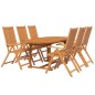 vidaXL Juego de comedor para jardín 7 piezas madera maciza de acacia vidaXL Juego de comedor para jardín 7 piezas madera maciza de acacia