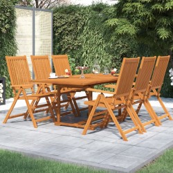vidaXL Juego de comedor de jardín 7 piezas madera maciza de acacia