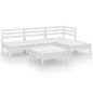 vidaXL Juego de muebles de jardín 5 piezas madera maciza pino blanco vidaXL Juego de muebles de jardín 5 piezas madera maciza pino blanco