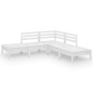 vidaXL Juego de muebles de jardín 5 piezas madera maciza pino blanco vidaXL Juego de muebles de jardín 5 piezas madera maciza pino blanco
