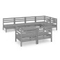 vidaXL Juego de muebles de jardín 8 piezas madera maciza de pino gris vidaXL Juego de muebles de jardín 8 piezas madera maciza de pino gris