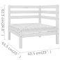 vidaXL Juego de muebles de jardín 8 piezas madera maciza pino blanco