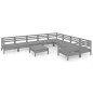 vidaXL Juego de muebles de jardín 10 piezas madera maciza de pino gris vidaXL Juego de muebles de jardín 10 piezas madera maciza de pino gris