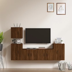 vidaXL Set de muebles para TV 5 pzas madera contrachapada roble marrón
