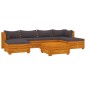vidaXL Juego muebles de jardín y cojines 7 pzas madera maciza acacia vidaXL Juego muebles de jardín y cojines 7 pzas madera maciza acacia