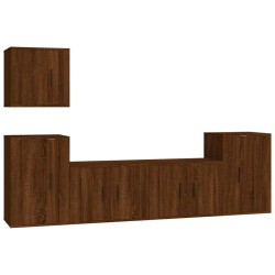 vidaXL Set de muebles para TV 5 pzas madera contrachapada roble marrón