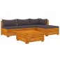vidaXL Juego muebles de jardín y cojines 9 pzas madera maciza acacia vidaXL Juego muebles de jardín y cojines 9 pzas madera maciza acacia