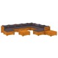 vidaXL Juego muebles de jardín y cojines 12 pzas madera maciza acacia vidaXL Juego muebles de jardín y cojines 12 pzas madera maciza acacia