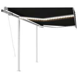 vidaXL Toldo automático con LED y sensor de viento antracita 3x2,5 m
