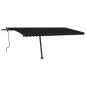 vidaXL Toldo retráctil manual con luz LED gris antracita 500x350 cm vidaXL Toldo retráctil manual con luz LED gris antracita 500x350 cm